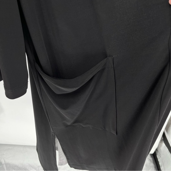 IC By Connie K Womens Jacket Cardigan Size XL Flowy Lagenlook Layered Knit Black - Picture 6 of 13